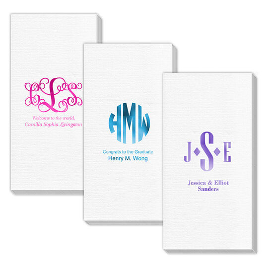 Pick Your Three Letter Monogram Style with Text Deville Guest Towels